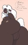  &lt;3 2019 anthro anthrofied big_breasts big_butt blush bovid breasts butt caprine eyes_closed female hi_res horn mammal nintendo nude open_mouth pok&eacute;mon pok&eacute;mon_(species) pok&eacute;morph pussy quin-nsfw simple_background solo speech_bubble video_games wool wooloo 