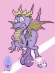  ballbusting balls big_balls butt claws cock_and_ball_torture cub dragon flying genital_torture horn male necrothant penis precum purple_balls purple_penis saggy_balls spyro spyro_the_dragon uncut video_games wings young 