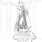  2018 anthro bat_wings cheek_tuft chiropteran crotch_tuft deke_(ittybittykittytittys) flaccid greyscale half-closed_eyes head_tuft ittybittykittytittys knee_tuft male mammal membrane_(anatomy) membranous_wings monochrome nude pedestal penis pteropodid solo standing tuft wings 