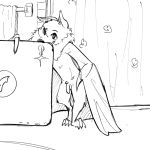 2018 anthro bat_wings bathroom black_and_white cellphone cheek_tuft chiropteran crotch_tuft deke_(ittybittykittytittys) eyebrows flaccid hand_on_hip head_tuft inside ittybittykittytittys knee_tuft looking_at_viewer male mammal membrane_(anatomy) membranous_wings monochrome nude penis phone pteropodid raised_eyebrow selfie simple_background smile solo standing tuft white_background wings 