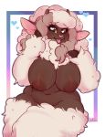  &lt;3 &lt;3_eyes 2019 anthro anthrofied big_breasts bovid breasts caprine female geeflakes mammal nintendo pok&eacute;mon pok&eacute;mon_(species) pok&eacute;morph slightly_chubby solo thick_thighs tongue video_games wooloo 
