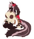  anthro belly big_breasts blush breasts equid equine female hi_res horse inverted_nipples kneeling looking_at_viewer mammal nipples purple_eyes ribbons slightly_chubby solo thick_thighs tobicakes voluptuous wide_hips 