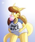  big_breasts big_lips breasts clothed clothing dragon female hair hand_on_breast huge_breasts jamearts lips lipstick makeup mega_milk shirt solo topwear 