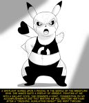  black_and_white comic english_text fidchellvore monochrome nintendo pikachu pikachu_libre pok&eacute;mon pok&eacute;mon_(species) solo text video_games 