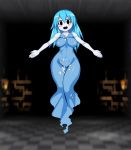  2016 blue_hair blush breasts clothed clothing female floating ghost hair hi_res humanoid long_hair looking_at_viewer navel nipple_outline nisetanaka not_furry solo spirit spooky&#039;s_jump_scare_mansion spooky_(sjm) 