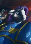  armor blasphemy crossover eqlipse_(artist) equid equine female friendship_is_magic hammer heresy horn horse mammal mlfim my_little_pony painterly pony rarity_(mlp) solo tools ultramarine unicorn warhammer warhammer_(franchise) 