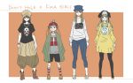  :&gt; :&lt; animal animal_on_head arms_at_sides baggy_pants beret black_hair black_legwear black_shirt blonde_hair blue_eyes blue_headwear blue_pants boots bracelet braid brown_eyes brown_footwear clothes_writing copyright_name cosplay crossover den_(fma) donut_hole_(vocaloid) double_bun dress english_text expressionless full_body fullmetal_alchemist googles gumi gumi_(cosplay) happy hat hatsune_miku hatsune_miku_(cosplay) height_difference horizontal_stripes jewelry kachohuugetsu kagamine_rin kagamine_rin_(cosplay) lan_fan legs_apart long_hair long_sleeves looking_at_viewer mask may_chang megurine_luka megurine_luka_(cosplay) necklace number on_head panda pants pantyhose pearl_necklace red_background riza_hawkeye shaded_face shirt short_sleeves simple_background smile socks standing striped striped_legwear top_hat twin_braids twintails vertical-striped_legwear vertical_stripes vocaloid white_background white_shirt winry_rockbell xiao-mei yellow_dress 
