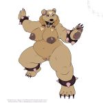  1:1 2019 anthro areola badgengar big_breasts big_nipples black_collar breasts brown_fur brown_hair claws collar female fur hair half-closed_eyes heart_marking hi_res lonbluewolf looking_at_viewer mammal multicolored_fur multicolored_hair nipples nude pawpads pigtails plump_labia pose pussy simple_background solo two_tone_fur two_tone_hair ursid voluptuous white_background 