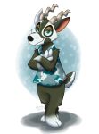  2019 animal_crossing antelope anthro blackbuck bovid by-nc-nd clothed clothing creative_commons fur half-closed_eyes hi_res horn male mammal nintendo orlandofox simple_background true_antelope video_games zell_(animal_crossing) 