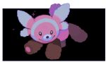  black_background commentary english_commentary full_body looking_at_viewer microsoft_paint_(medium) momopatchi no_humans pokemon pokemon_(creature) simple_background solo stufful 