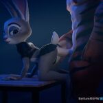 3d_(artwork) anal anal_penetration anthro balls bellumnsfw clothed clothing digital_media_(artwork) disney duo felid female genitals hi_res judy_hopps lagomorph leporid lingerie male male/female mammal muscular muscular_male pantherine penetration penis rabbit tiger tiger_dancer_(zootopia) zootopia