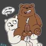  1:1 2019 absurd_res anal anal_penetration anthro balls belly brother brothers brown_fur butt cartoon_network cum cum_on_butt duo ejaculation english_text erection eyes_closed fur grizzly_(wbb) hi_res ice_bear male male/male male_penetrated male_penetrating mammal peachy-pudding penetration penis polar_bear sex sibling simple_background sitting slightly_chubby technical_incest text ursid ursine we_bare_bears white_fur 