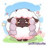  &gt;_&lt; &lt;3 1:1 2019 2d_animation :3 ambiguous_gender animated blinking bovid caprine emanata eyes_closed feral fur heart_nose horizontal_pupils horn loop mammal nakimayo nintendo open_mouth open_smile pink_nose pok&eacute;mon pok&eacute;mon_(species) quadruped smile solo video_games white_fur wool wooloo 