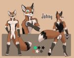  2019 4_toes 5_fingers anthro black_nose black_pawpads blue_eyes brown_fur canid canine digitigrade fox fur koul male mammal model_sheet nude pawpads smile solo standing toes 