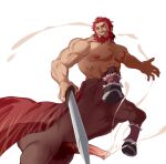  1boy 2boys abs animal_penis bara beard cape centaur cum erection facial_hair fate/grand_order fate_(series) feet_out_of_frame from_below full_beard hachikenoko_(weigham) highres holding holding_sword holding_weapon horse_penis iskandar_(fate) large_pectorals looking_to_the_side male_focus mature_male monsterification multiple_boys muscular muscular_male navel nipples old old_man pectorals penis projectile_cum red_eyes red_hair serious solo sword taur thick_beard thick_eyebrows tsurime uncensored veins veiny_arms weapon 