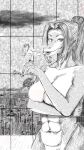 abs absurd_res black_and_white breasts cigarette dragon featureless_breasts female fluxdivided hi_res looking_at_viewer monochrome mythological_creature mythological_scalie mythology scalie smoking smoking_cigarette window