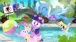  16:9 2019 4k absurd_res alligator alligatorid amphibian beverage bridge crocodilian derpy_hooves_(mlp) diving equid eyewear female food friendship_is_magic frog fruit gummy_(mlp) hi_res horn mammal my_little_pony orange_(fruit) pixelkitties plant princess_celestia_(mlp) princess_luna_(mlp) reptile scalie sun_burn sunglasses swimming_pool trixie_(mlp) twilight_sparkle_(mlp) unicorn water winged_unicorn wings 