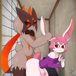 absurd_res against_surface against_wall anal anal_penetration angry_face animal_humanoid anthro brave_the_rabbit_(whygenamoon) duo generation_9_pokemon girly hi_res holding_ear humanoid lagomorph lagomorph_humanoid leporid_humanoid male male/male mammal mammal_humanoid meowscadevi meowscarada nintendo penetration pokemon pokemon_(species) rabbit_humanoid whygenamoon
