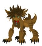 anthro brown_body brown_fur brown_hair claws collar deishun fan_character feather_earring feathers fur green_eyes hair kingdom_hearts male monster scar serious_face solo spines square_enix tail zarjhan_mary