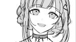  1girl :d alternate_hair_ornament braid choker danganronpa_(series) danganronpa_2:_goodbye_despair head_only kusatakesi medium_hair nanami_chiaki pink_eyes smile solo teeth triangle_hair_ornament upper_teeth_only 