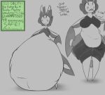 absurd_res anthro arthropod belly despacito20 digestion fatal_vore female generation_5_pokemon greyscale hi_res insect leavanny monochrome nintendo pokemon pokemon_(species) sketch tagme vore weight_gain