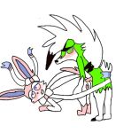 duo eeveelution female generation_6_pokemon generation_7_pokemon low_res lycanroc male male/female nintendo penetration pokemon pokemon_(species) sex sylveon