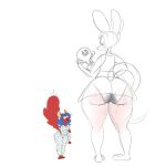 anthro award balls barefoot big_butt blue_hair bodily_fluids butt contextual_(jigglyjuggle) defeated duo feet female fur genitals hair jiggly_juggle_(oc) jigglyjuggle larger_male larger_male_smaller_female male male/female red_body red_fur simple_background size_difference sketch sketchy smaller_female sweat sweatdrop sweaty_balls sweaty_butt sweaty_genitalia trophy white_background wide_hips
