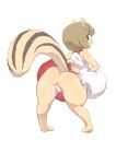 anthro big_tail bottomwear cheerleader_outfit chipmunk clothed clothing female fur futaba_channel ground_squirrel huge_tail img_(futaba) mammal nijiura_maids no_underwear pom_poms raised_tail risuky-san rodent sciurid senzoc short_stack skirt solo tail tan_body tan_fur thick_thighs wide_hips