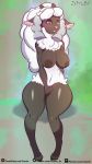  anthro breasts covering covering_crotch female fur hi_res nintendo nipples nude pok&eacute;mon pok&eacute;mon_(species) solo thick_thighs video_games wide_hips wooloo zoyler 