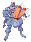 2016 2_penises abs analon_(artist) anthro balls big_balls big_penis christmas derrik_(testosterone) fish genitals harness holidays humanoid_genitalia humanoid_penis male marine multi_genitalia multi_penis muscular muscular_anthro muscular_male nipples pecs penis shark solo vein veiny_penis