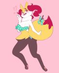  &lt;3 2019 4_fingers anthro big_breasts big_tail bikini blush braixen breasts canid canine clothing dipstick_tail eyebrows fan_character female fur gesture hi_res inner_ear_fluff mammal multicolored_tail nintendo onirin open_mouth pok&eacute;mon pok&eacute;mon_(species) red_eyebrows red_eyes red_fur red_nose ribbons seraphine_(roflfox) side_boob solo stick swimwear tongue v_sign video_games white_fur yellow_fur 