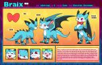  absurd_res ambiguous_gender angry blitzdrachin bow_tie braix claws cornflower_dragon description dragon english_text fangs feral happy hi_res model_sheet sad scalie solo text wings 