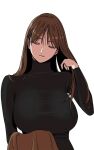  1girl breasts brown_eyes brown_hair closed_eyes closed_mouth gunbari large_breasts non-web_source official_art turtleneck webtoon yoon_sungwon 