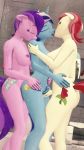  2019 3d_(artwork) absurd_res amethyst_star_(mlp) anthro anthro_on_anthro blue_hair breasts butt colgate_(mlp) cutie_mark digital_media_(artwork) dock dutch_angle earth_pony equid equine eyes_closed female female/female fingering french_kissing friendship_is_magic group group_sex hair hands_on_hips hi_res horn horse kissing mammal my_little_pony nude open_mouth pony purple_hair red_hair romantic rose_(mlp) sex shower shower_sex skyleesfm source_filmmaker threesome unicorn vaginal vaginal_fingering water wet 