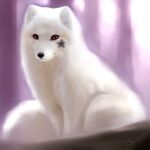 2017 absurd_res an_otter_of_mine arctic_fox black_nose brown_body brown_fur canid canine closed_smile colored digital_media_(artwork) digital_painting_(artwork) female feral floral_markings fluffy fluffy_tail forest fox fur hi_res looking_at_viewer mammal markings martith mouth_closed plant quadruped red_eyes signature sitting smile smiling_at_viewer solo tail tree true_fox whiskers white_body white_fur winter_coat yoshimi_tharpes