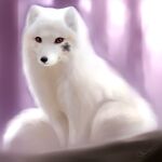  2017 absurd_res an_otter_of_mine arctic_fox black_nose brown_body brown_fur canid canine closed_smile colored digital_media_(artwork) digital_painting_(artwork) female feral floral_markings fluffy fluffy_tail forest fox fur hi_res looking_at_viewer mammal markings martith mouth_closed plant quadruped red_eyes signature sitting smile smiling_at_viewer solo tail tree true_fox whiskers white_body white_fur winter_coat yoshimi_tharpes 