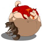 2024 balto balto_(series) belly big_belly canid canine canis domestic_dog duo fangs female feral fur hectorthewolf hi_res husky jenna_(balto) lying male mammal morbidly_obese morbidly_obese_female morbidly_obese_feral mostly_nude nordic_sled_dog nude obese obese_female obese_feral on_front open_mouth overweight overweight_female overweight_feral paws raised_tail scarf scarf_only smile spitz tail teeth universal_studios