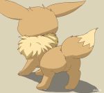  all_fours ambiguous_gender brown_background brown_fur butt chest_tuft dipstick_tail eevee fluffy fluffy_tail fur long_ears multicolored_tail nintendo pawpads pichu90 pink_pawpads pok&eacute;mon pok&eacute;mon_(species) rear_view simple_background solo tan_fur tuft video_games 