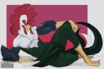  anthro avian beak bird chicken convenient_censorship eyewear feathers galliform gallus_(genus) glasses green_feathers lying male neck_tuft nude on_side phasianid red_eyes seductive solo tail_feathers tuft wattle yggiiggy 