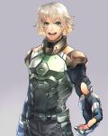  1boy armor blue_eyes bomssp facial_mark grin handshake looking_at_viewer male_focus open_mouth outstretched_hand platinum_blonde_hair smile solo white_hair xenoblade_(series) xenoblade_chronicles_x yelv 