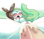  blush breasts cum cum_in_pussy cum_inside disembodied_penis duo erection eyes_closed female green_hair hair hi_res human human_on_humanoid human_penetrating human_penetrating_humanoid humanoid humanoid_penetrated interspecies latiar legendary_pok&eacute;mon long_hair male male/female mammal meloetta meloetta_(aria_form) nintendo nipples not_furry nude open_mouth penetration penis pok&eacute;mon pok&eacute;mon_(species) pok&eacute;philia pussy saliva sex simple_background solo_focus tongue vaginal vaginal_penetration video_games 