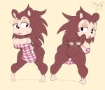  ? animal_crossing anthro apron apron_only big_breasts big_butt blush breasts butt clothed clothing eulipotyphlan female freckles fur hedgehog hi_res looking_back mammal mostly_nude nintendo purple_yoshi_draws sable_able short_stack simple_background solo thick_thighs video_games wide_hips 