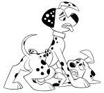  101_dalmatian_street 101_dalmatians 2019 anal balls canid canine canis collar dalmatian disney domestic_dog dylan_(101_dalmatians) feral incest male male/male mammal penis sex unknown_artist young 