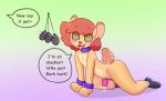  2019 anthro balls cervid chastity chastity_cage clothing collar cum digital_media_(artwork) english_text footwear girly hi_res hypnosis lotus_bud male mammal mind_control nipples open_mouth shoes simple_background snugs solo text tongue 