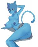  2019 animal_humanoid breasts cartoon_network clothed clothing felid felid_humanoid feline feline_humanoid female frown hi_res humanoid lying mammal mammal_humanoid nicole_watterson nipples partially_clothed purple_eyes pussy redx331 solo the_amazing_world_of_gumball topless 