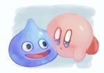  1other blue_eyes blue_skin dragon_quest full_body hoimi_slime kirby kirby_(series) monster nintendo open_mouth shiburingaru simple_background slime slime_(dragon_quest) smile square_enix super_smash_bros. white_background 