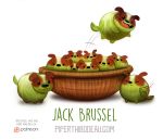  bowl brussel_sprouts canid canine canis cryptid-creations domestic_dog food food_creature hunting_dog jack_russell_terrier mammal terrier 