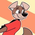  1:1 2019 animated anthro canid canine canis clothing digital_media_(artwork) domestic_dog fur kom komdog mammal simple_background smile solo 
