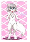  2019 absurd_res anthro arctic_fox blep canid canine digital_media_(artwork) farcuf female fox fur hair hi_res invalid_tag looking_at_viewer mammal simple_background solo tongue tongue_out white_fur 