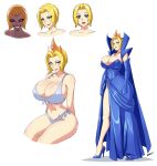  1girl bikini blonde_hair breasts cleavage crown devil-v full_body highres huge_breasts original princess solo swimsuit 